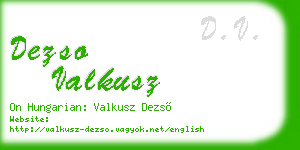 dezso valkusz business card